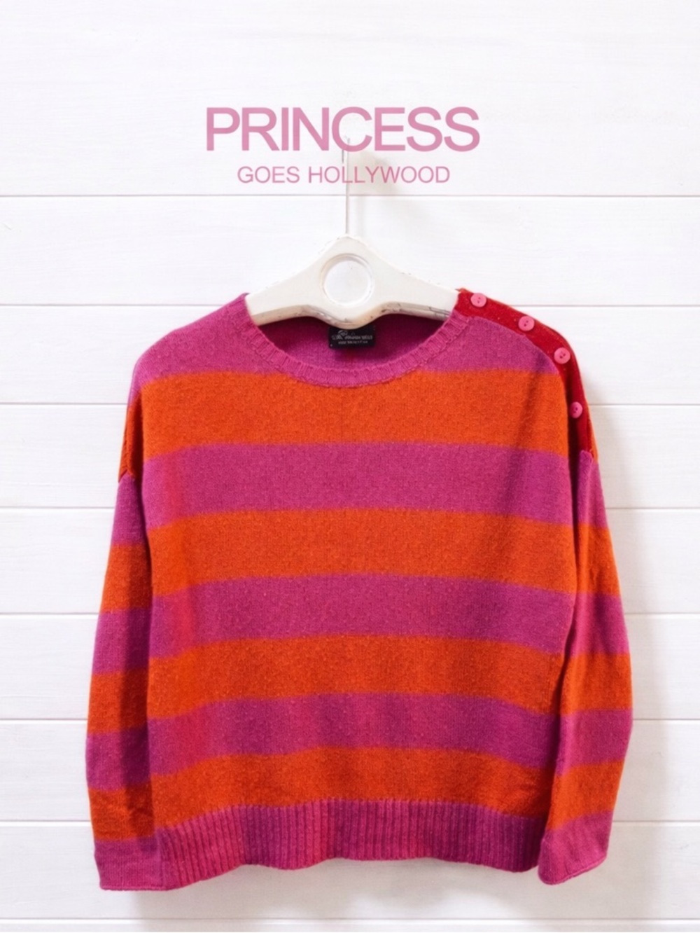 PRINCESS GOES HOLLYWOOD Pink & Orange Striped Sweater – Size 38